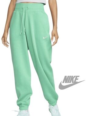 NIKE Phoenix Fleece High-Waisted Oversized Joggers Sweatpants - Light Menta